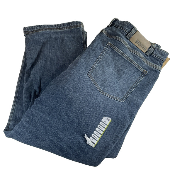 Duluth Trading Mens 44x30 Blue Jeans Flex Ballroom Flannel Lined Pants Relaxed - Picture 1 of 10